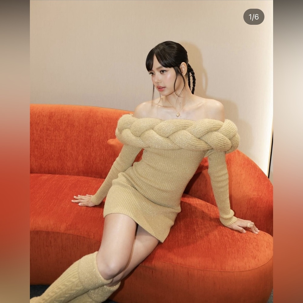 Off-Shoulder Knit Dress